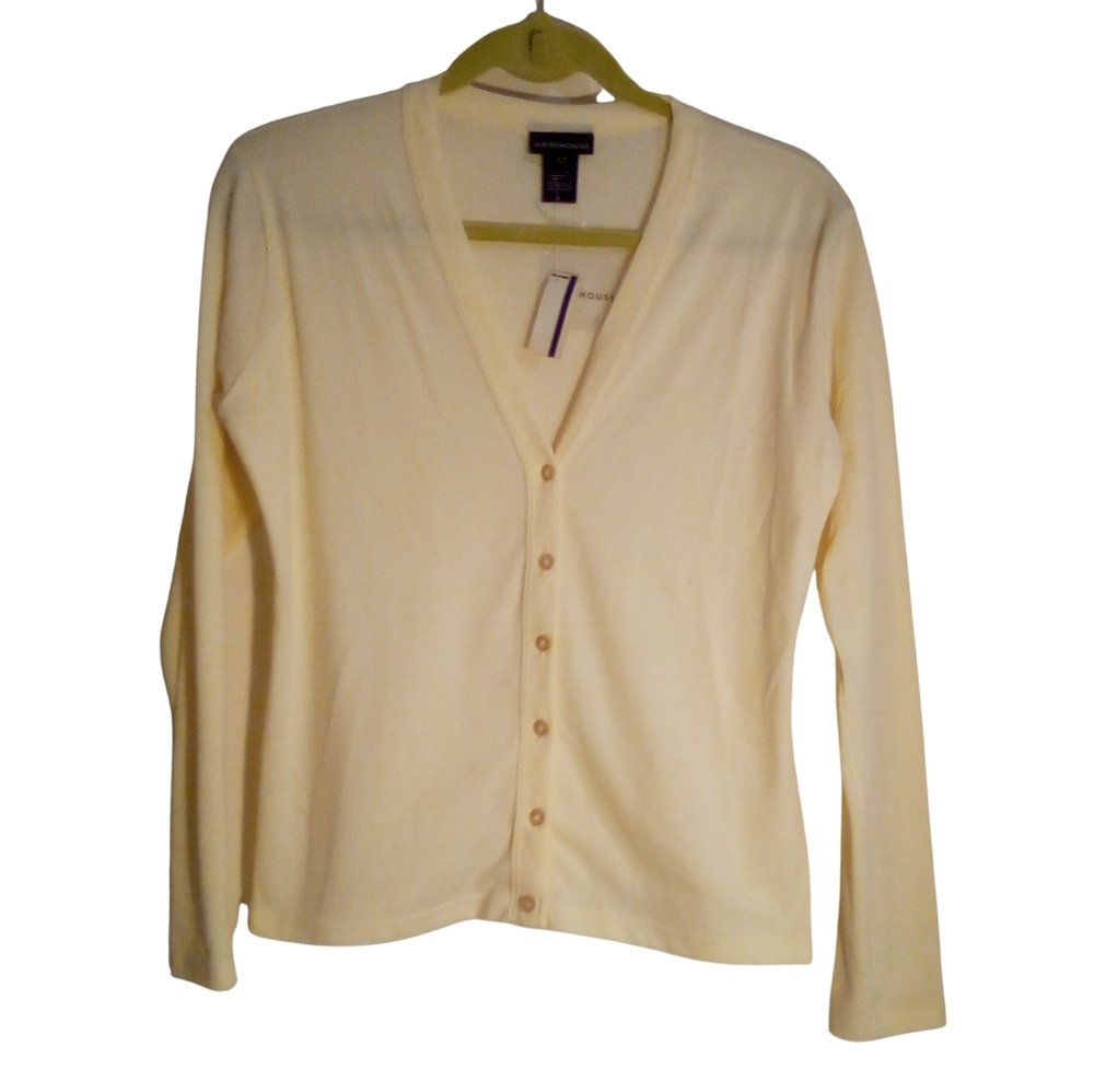 Vintage Warehouse Cardigan Minimalist Cottagecore Preppy Beach USA 12 Yellow NWT